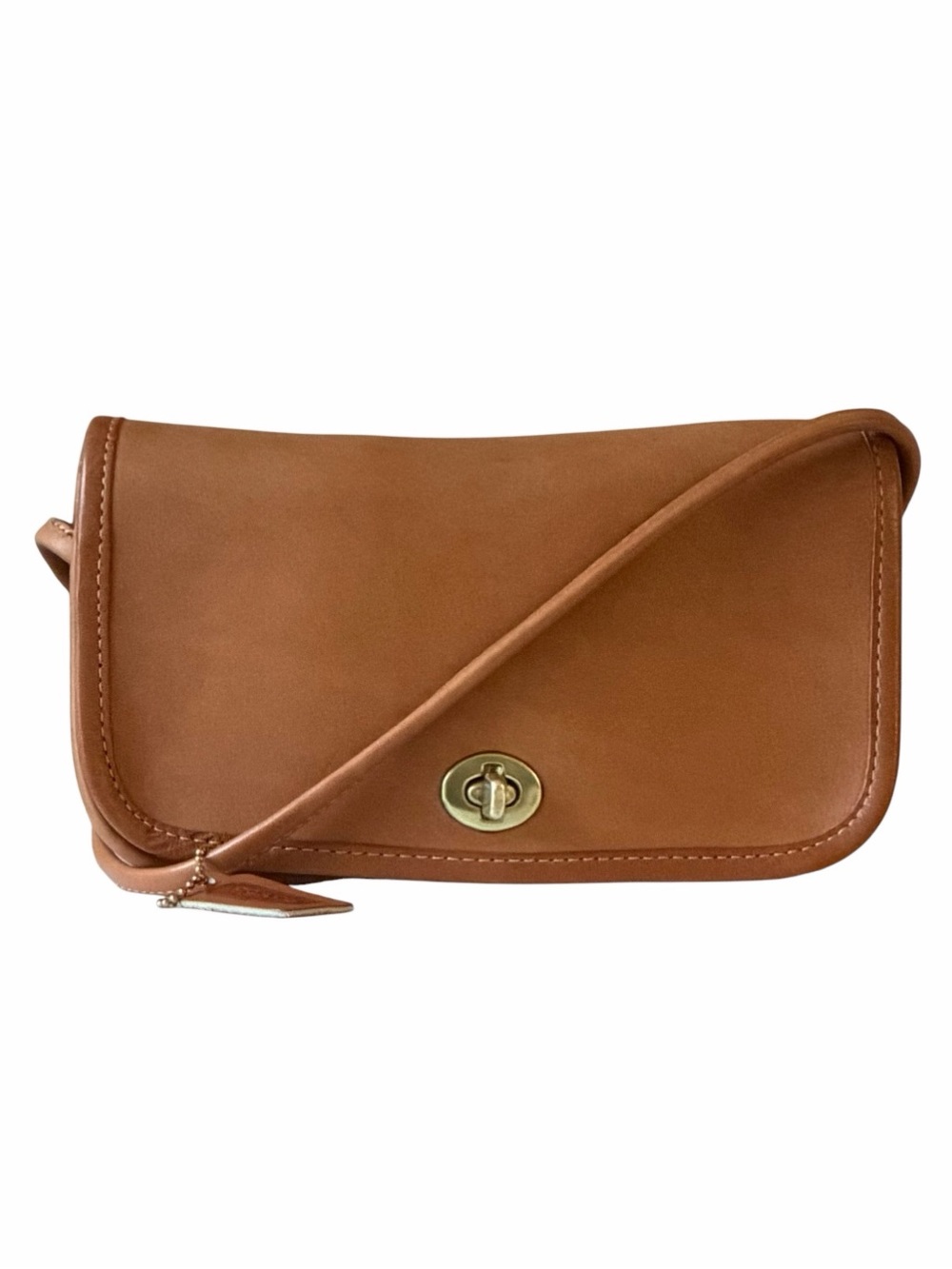 Vintage Coach 9375 Dinky Bag Saddle Leather NYC USA Original Hang Tag